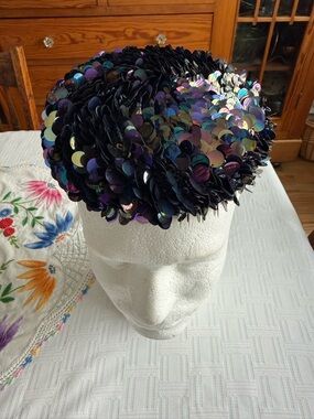Mr.John Vintage Sequined Pin Hat with Comb